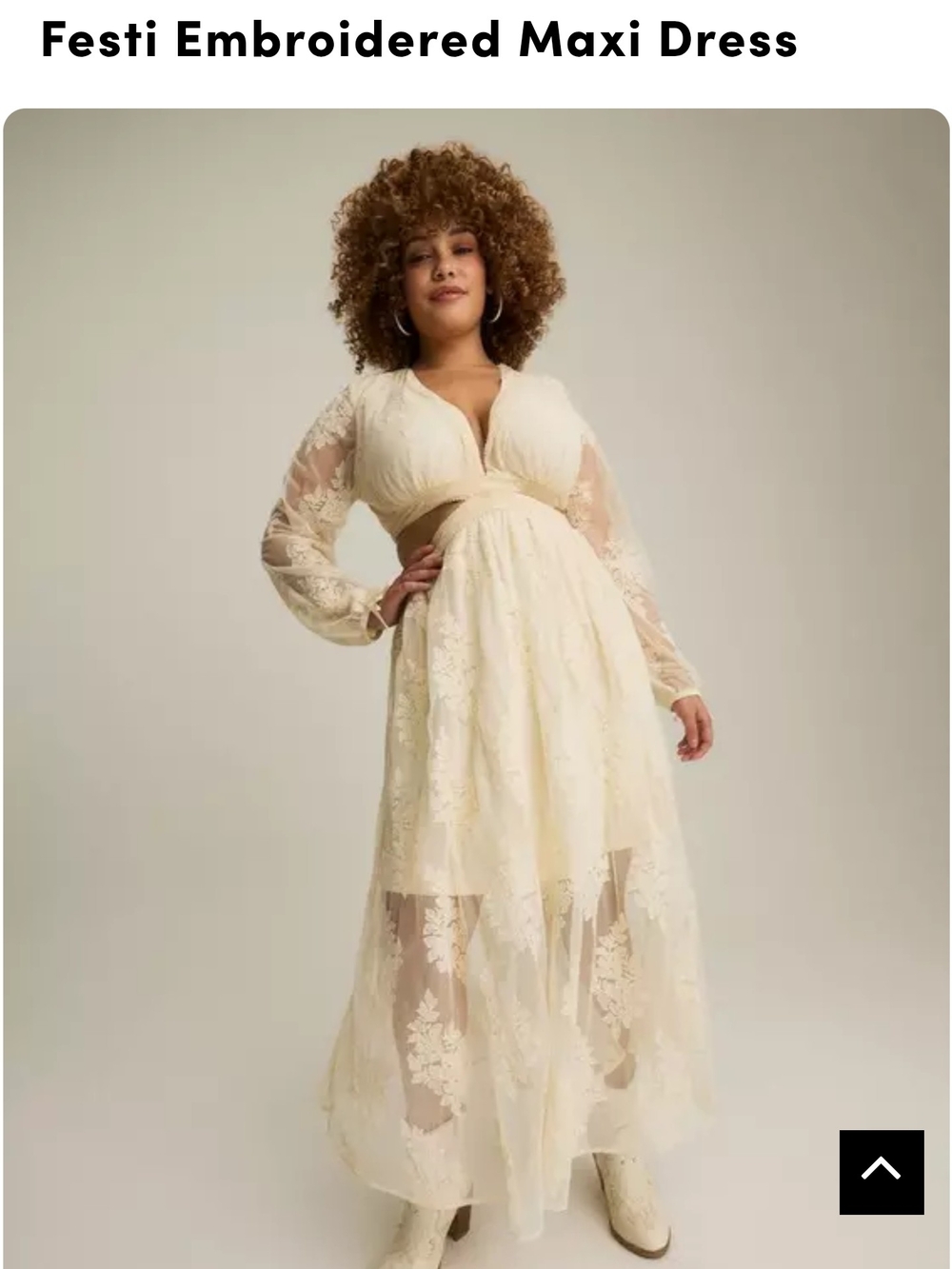 torrid Cream Embroidered Maxi Dress